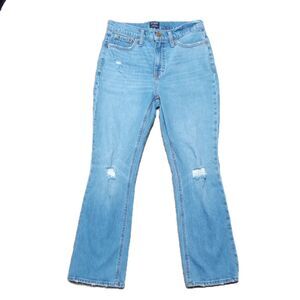 J. CREW Flare Crop 6 / 26 Women's Distressed Mid-Rise Jeans